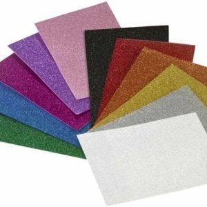 Pack 3 láminas goma eva color violeta efecto purpurina 40x60