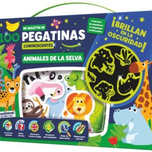 MALETIN 100 PEGATINAS LUMINISCENTES ANIMALES DE LA SELVA