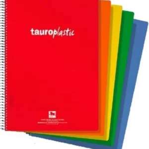 Paq/8 cuaderno espiral fº 80h 90g cuadricula 4x4 c/m tauroplastic tapa pp colores surtidos