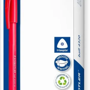 C/10 BOLIGRAFO TRIANGULAR STAEDTLER BALL 4320 PUNTA M ROJO