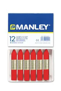 C/12 CERAS MANLEY UNICOLOR Nº9 ROJO ESCARLATA