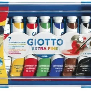 Estuche 7 tubos gouache giotto 12 ml colores básicos