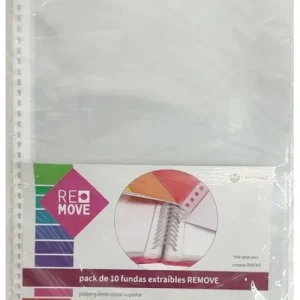 Pack 10 fundas extraíbles remove a4 polipropileno cristal