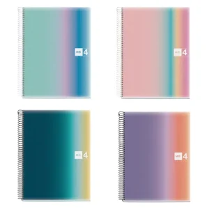 Paq/4 cuaderno esprial notebook4 a4 120h 90 cuad.5x5 serie Aurora