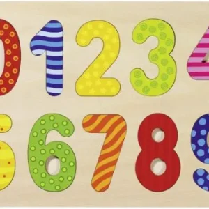 PUZZLE DE NUMEROS DE MADERA DE 0 A 9 30X21X0.8 CM