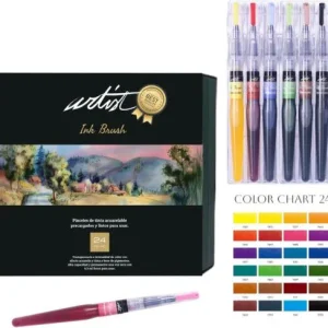 Estuche 24 pincel de tinta acuarelable artist brush colores surtidos