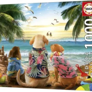 PUZZLE 1000 PIEZAS PERROS EN LA PLAYA