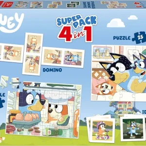 SUPERPACK BLUEY 4 EN 1 BLUEY PUZZLES Y JUEGOS