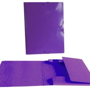 CARPETA SOLAPAS FOLIO PLASTICO BRILLO LASER MORADO