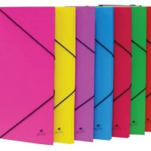 Paq/8 carpeta fº gomas y solapas carton forrado colores surtidos