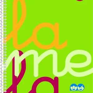 Cuaderno espiral 4º 80 hojas 90g 2,5mm verde cuadrovia polipropileno flúor