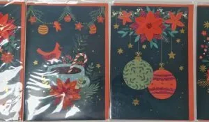 TARJETA DE NAVIDAD DISEÑO FLOR DE PASCUA MODELOS SURTIDOS