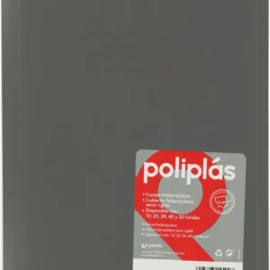 CARPETA Fº 10 FUNDAS SOLDADAS OPACAS GRIS POLIPLAS