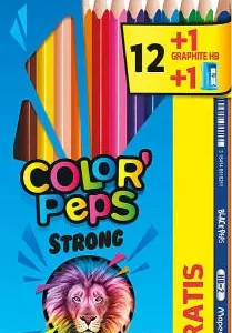 Lapices de colores maped color peps caja de 12 unidades colores surtidos + 1 lapiz grafito + 1 sacapuntas