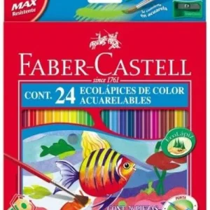 ESTUCHE 24 LAPICES ACUARELABLES + PINCEL FABER-CASTELL