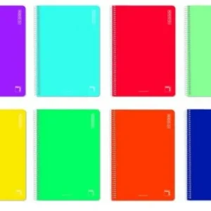 Paq/10 cuaderno espiral 4º 80h 60g. liso tapa carton pacsa