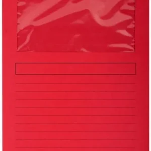 Paq/25 subcarpetas a4 con ventana 120g color rojo