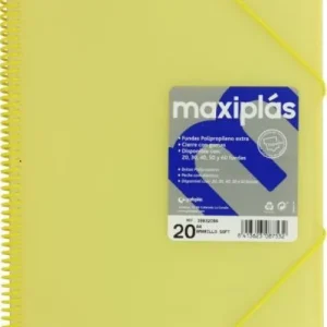 CARPETAS A4 50 FUNDAS A4 ESPIRAL MAXIPLAS AMARILLO SOFT