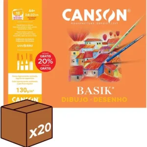 (pack 20u.) Minipacks 8+2 láminas dibujo basik A4+ 130g con recuadro