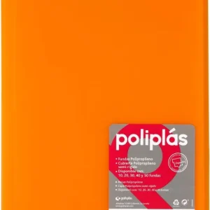 CARPETA Fº 30 FUNDAS SOLDADAS TRANSLUCIDAS NARANJA