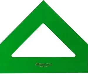 (pack 5U) escuadra serie tecnica 21cm metacrilato verde sin graduar