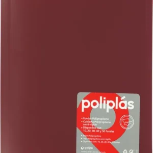 CARPETA Fº 50 FUNDAS SOLDADAS OPACAS GRANATE POLIPLAS