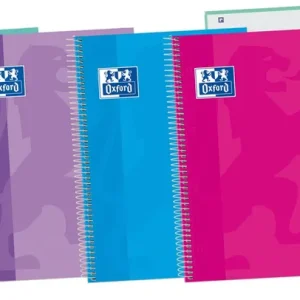Paq/5 cuaderno espiral a4+ 120h 90g. cuadrícula 5x5 ebook5 classic microperforado colores tendencia