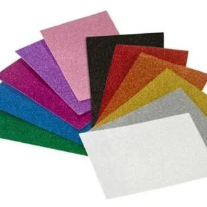 Pack 3 láminas goma eva color verde efecto purpurina 40x60