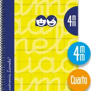 CUADERNO ESPIRAL 4º 80H 90G 4MM AMARILLO CUADROVIA EXTRADUR