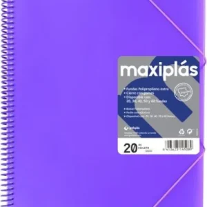 CARPETAS A4 60 FUNDAS A4 ESPIRAL MAXIPLAS VIOLETA