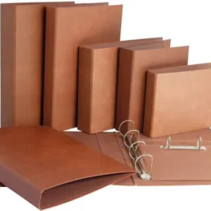 CARPETA Fº 2 ANILLAS 40MM CARTON CUERO FORRADO