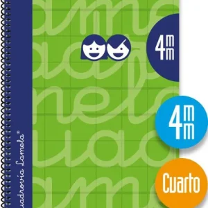 CUADERNO ESPIRAL 4º 80H 90G 4MM VERDE CUADROVIA EXTRADURA