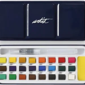 Estuche 24 pastillas acuarela + pincel tinbox artist