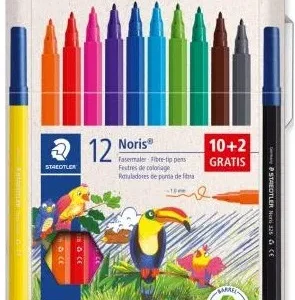 Estuche 10+2 rotuladores de colores noris club 326
