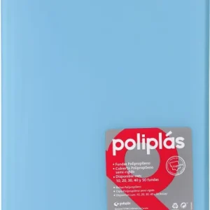 CARPETA Fº 30 FUNDAS SOLDADAS TRANSLUCIDAS AZUL SOFT