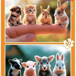PUZZLE 2X20 PIEZAS BEBES ANIMALES