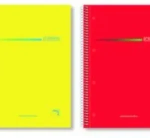 Paq/4 cuaderno espiral a5 160h 70g. cuad.5x5 + greca microperforado serie premium tapa extradura