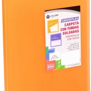 Carpeta 30 fundas soldadas a4 tapa flexible color naranja carchiplas