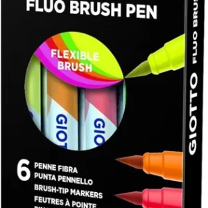 ESTUCHE 6 ROTULADORES GIOTTO TURBO SOFT BRUSH FLUOR