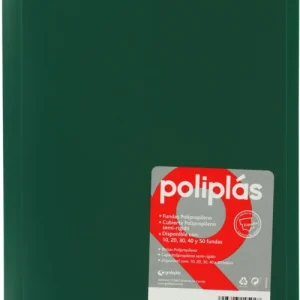 CARPETA Fº 40 FUNDAS SOLDADAS OPACAS VERDE POLIPLAS