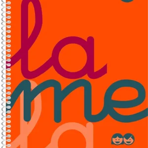 Cuaderno espiral 4º 80 hojas 90g 2,5mm naranja cuadrovia polipropileno flúor