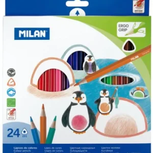 Estuche 24 lapices de colores triangulares 231 milan