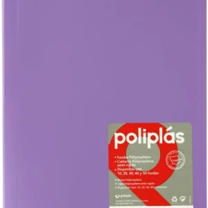 CARPETA Fº 10 FUNDAS SOLDADAS OPACAS LAVANDA POLIPLAS