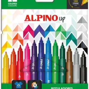 Estuche 12 rotuladores alpino up punta 1,0mm colores surtidos