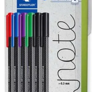 Estuche 6 rotuladores triplus fineliner 334 colores surtidos