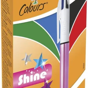 C/12 boligrafos bic 4 colores shine rosa punta 1mm