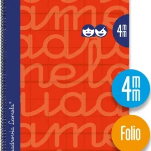 CUADERNO ESPIRAL Fº 80H 90G 4MM ROJO CUADROVIA EXTRADURA