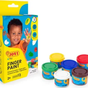 Estuche 6 botes pintura dedos jovi finger paint 35ml colores surtidos