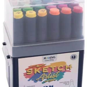 Estuche 24 marcadores sketch doble punta coloring
