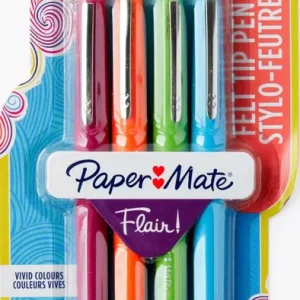 Blister 4 rotuladores punta de fibra flair fun colores surtidos